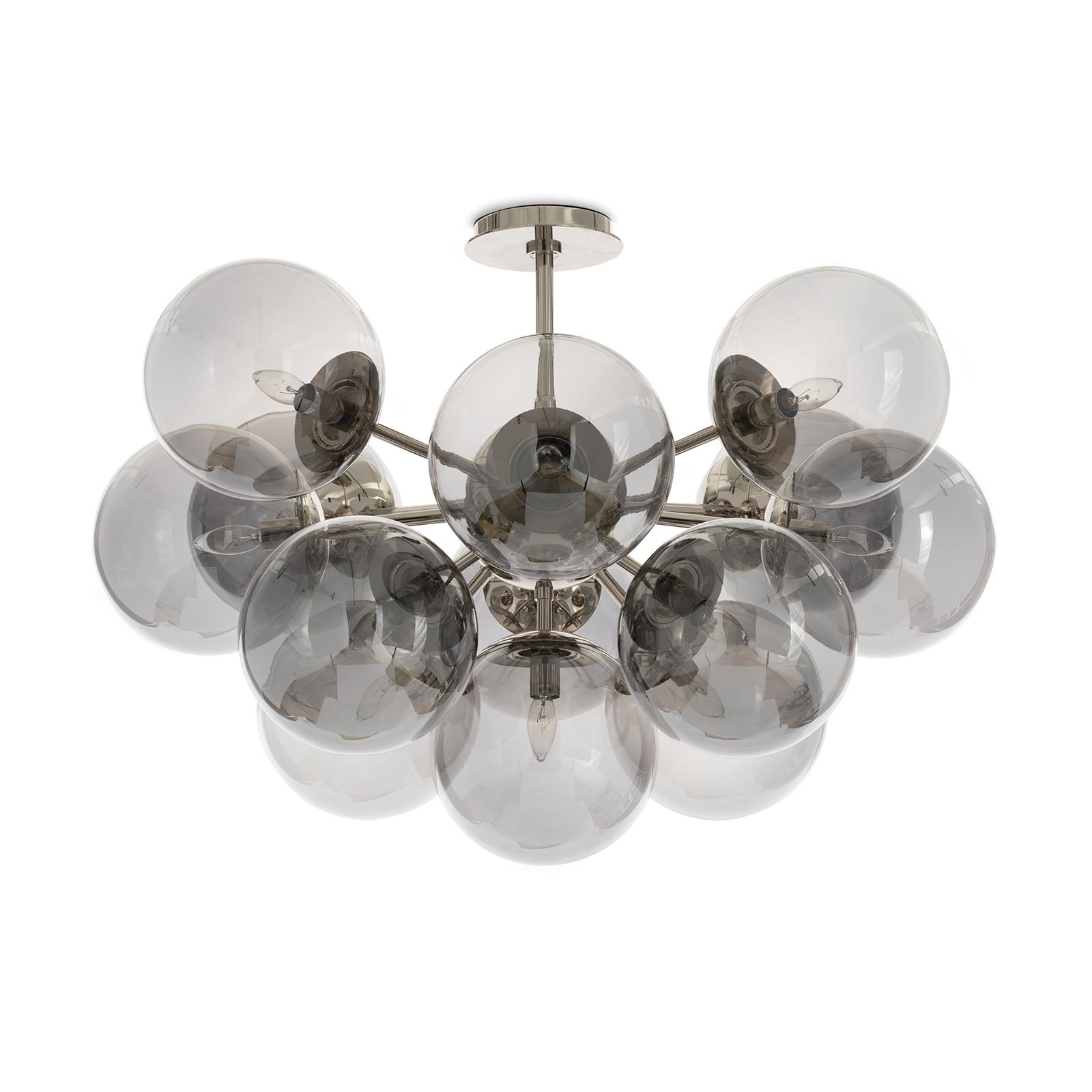 Nickel Shine Flush Mount With Smoke Glass | Regina Andrew Detroit